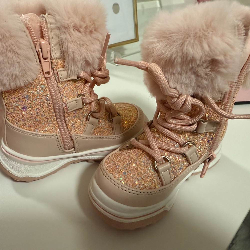 Sparkly Pink Winter Boots